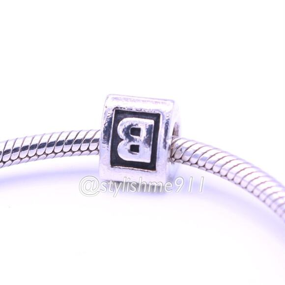 Authentic PANDORA Silver Letter B Charm Bead - 790323B - Picture 4 of 9